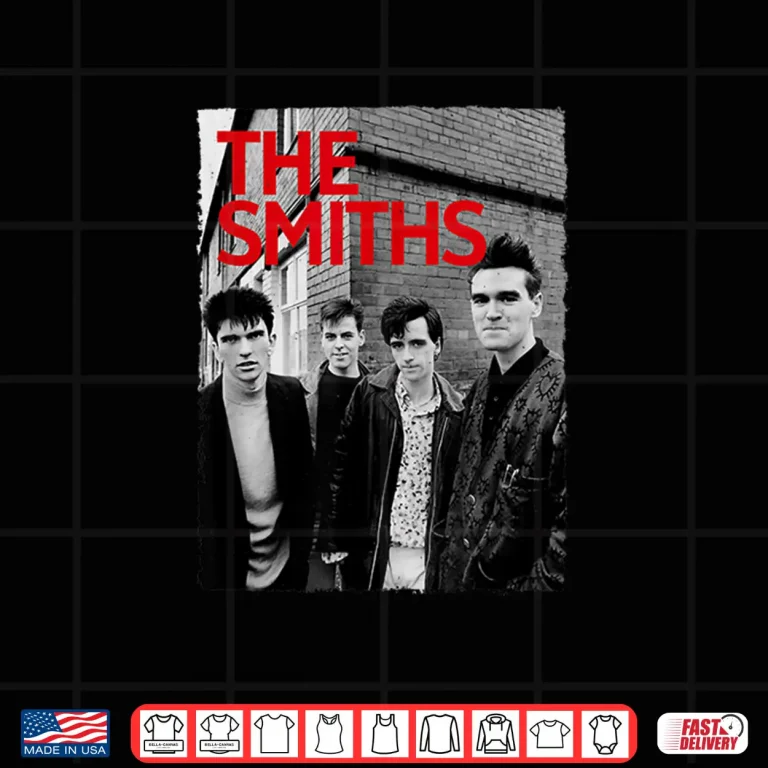 Design Band Photo Shoot The Smiths Red Text Music Graphic Shirt