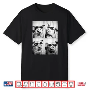 Cool Farm Animals Funny Pigs With Sunglasses Photo Booth Shirt