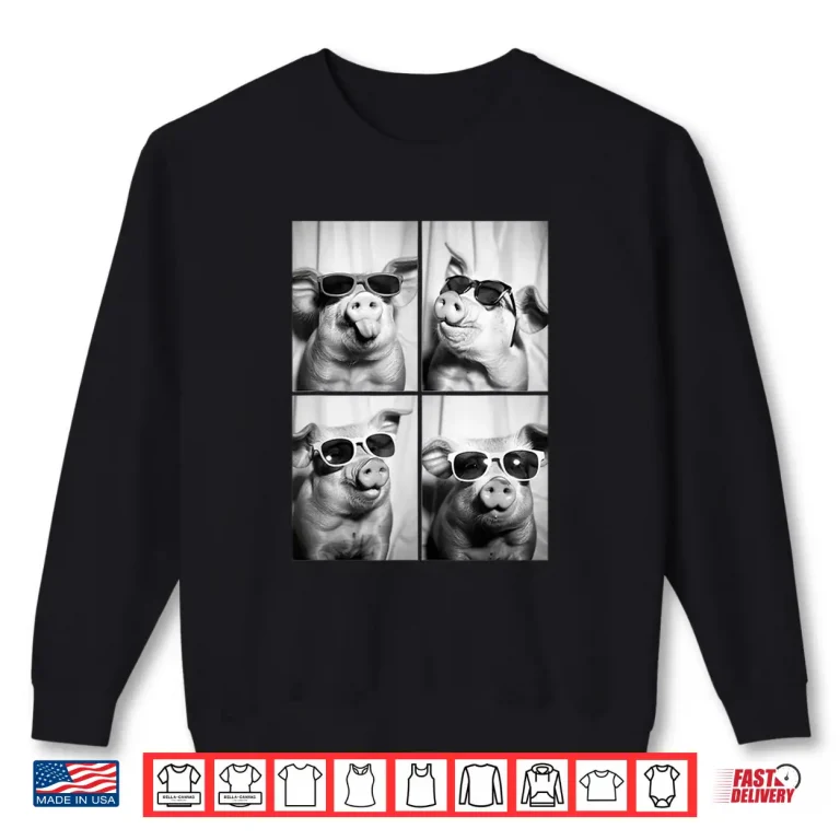Sweatshirt Cool Farm Animals Funny Pigs With Sunglasses Photo Booth Shirt