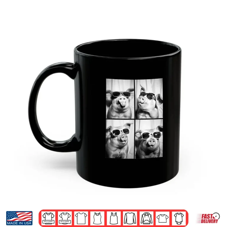 Mug Cool Farm Animals Funny Pigs With Sunglasses Photo Booth Shirt