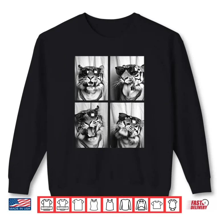Sweatshirt Cool Feline Animals Cute Tigers With Sunglasses Photo Booth Shirt
