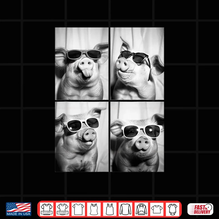 Design Cool Farm Animals Funny Pigs With Sunglasses Photo Booth Shirt