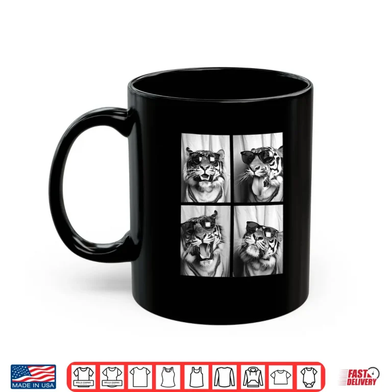 Mug Cool Feline Animals Cute Tigers With Sunglasses Photo Booth Shirt