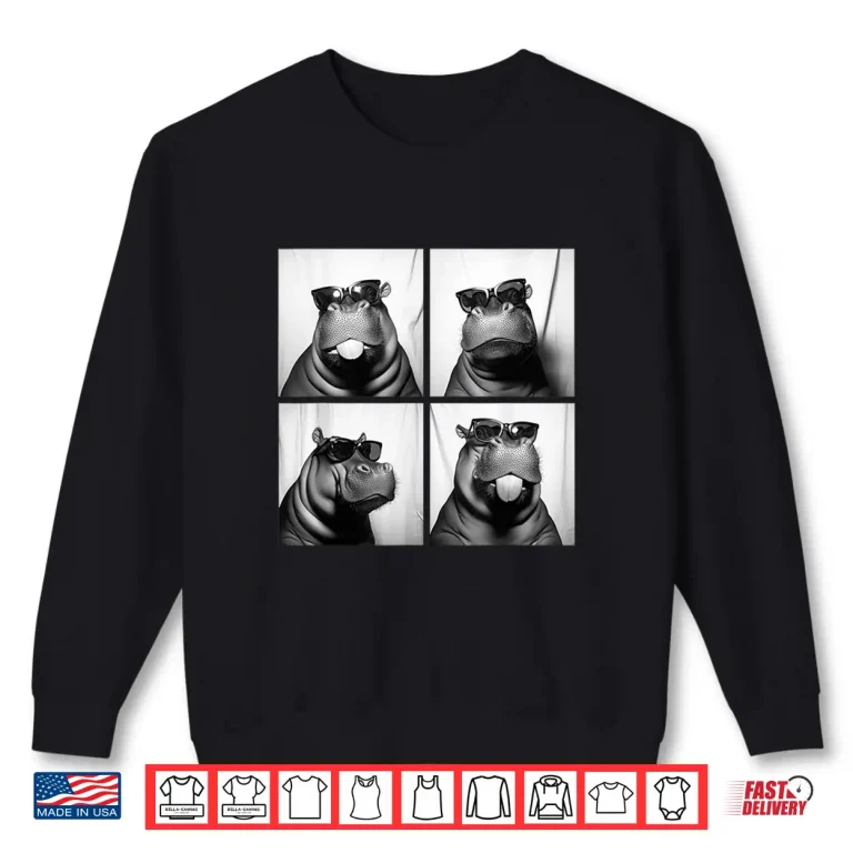 Sweatshirt Cool Hippos Humor Funny Hippopotamus With Sunglasses Meme Shirt