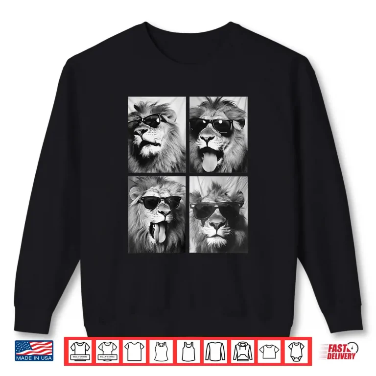 Sweatshirt Cool Lion Animals Cute Lions With Sunglasses Photo Booth Shirt