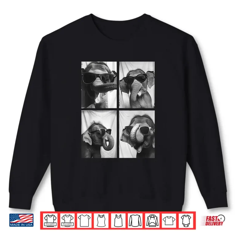 Sweatshirt Cool Mammals Cute Elephants With Sunglasses Funny Animals Shirt
