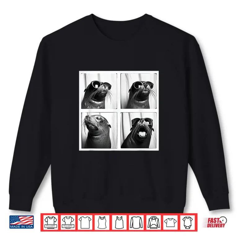 Sweatshirt Cool Sea Lion Ocean Seal With Sunglasses Animal Photobooth Shirt