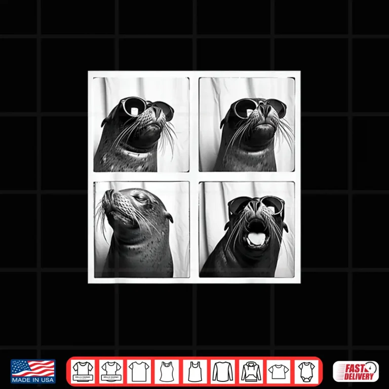 Design Cool Sea Lion Ocean Seal With Sunglasses Animal Photobooth Shirt