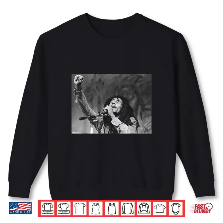 Sweatshirt Michael Grecco Bob Marley Singing Live Massachusetts Music Shirt