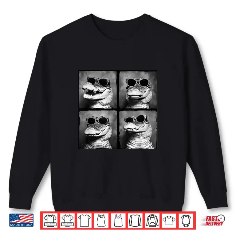 Sweatshirt Quirky Alligator Funny Crocodile In Sunglasses Funny Gator Shirt