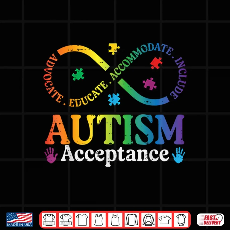 Design Autism Infinity Sign ASD Awareness Acceptance Graphic Shirt