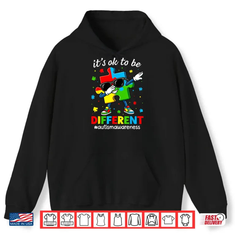 Hoodie Dabbing Puzzle Piece Blue Autism Awareness Professional Humor Shirt
