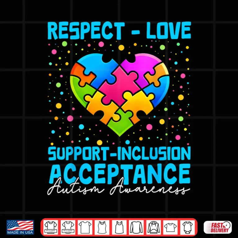 Design Love Support Heart Puzzle Autism Awareness Professional Shirt