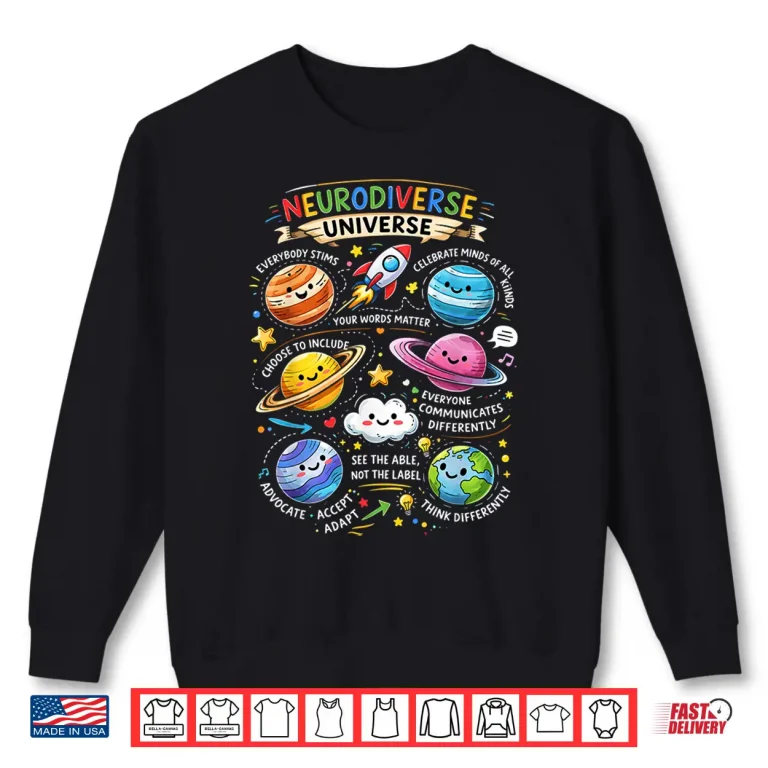 Sweatshirt Neurodiverse Universe Autism Awareness Different Minds Gift Shirt