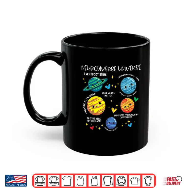 Mug Neurodiverse Universe Autism Planet Awareness Modern Graphic Shirt