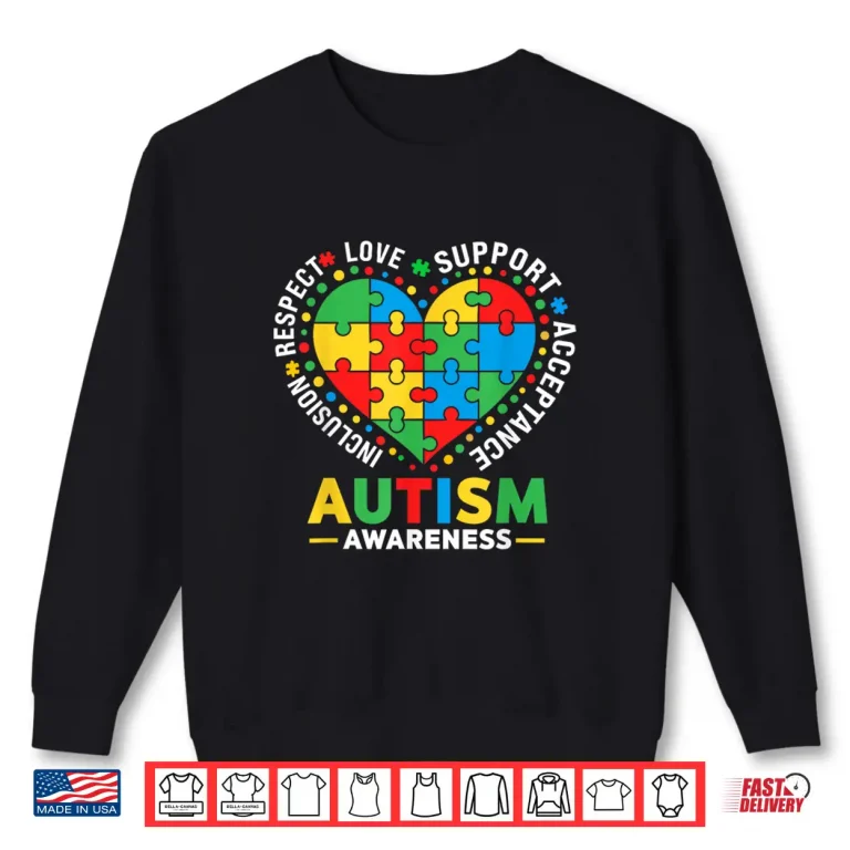 Sweatshirt Professional Minimalist Blue Autism Puzzle Modern Graphic Shirt
