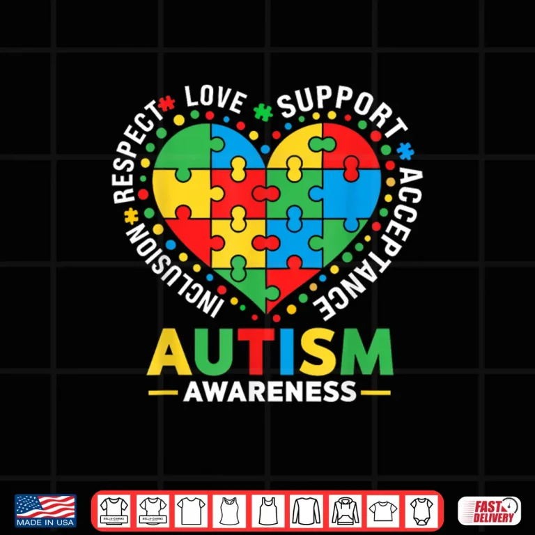 Design Professional Minimalist Blue Autism Puzzle Modern Graphic Shirt