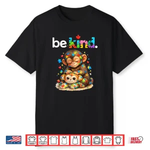 Punch Monkey Colorful Puzzle Autism Awareness Modern Humor Shirt