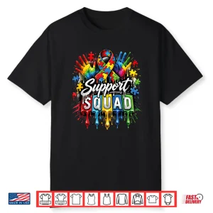 Support Squad Family Ice Cream Drip Autism Awareness Shirt