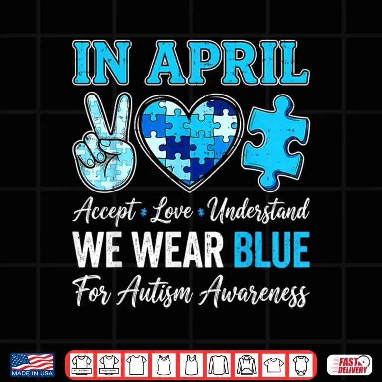 Design Professional Teacher Blue Autism Awareness Acceptance Graphic Shirt
