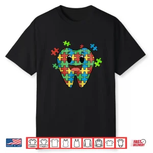 Cute Tooth Puzzle Dental Assistant Dentist Autism Awareness Shirt