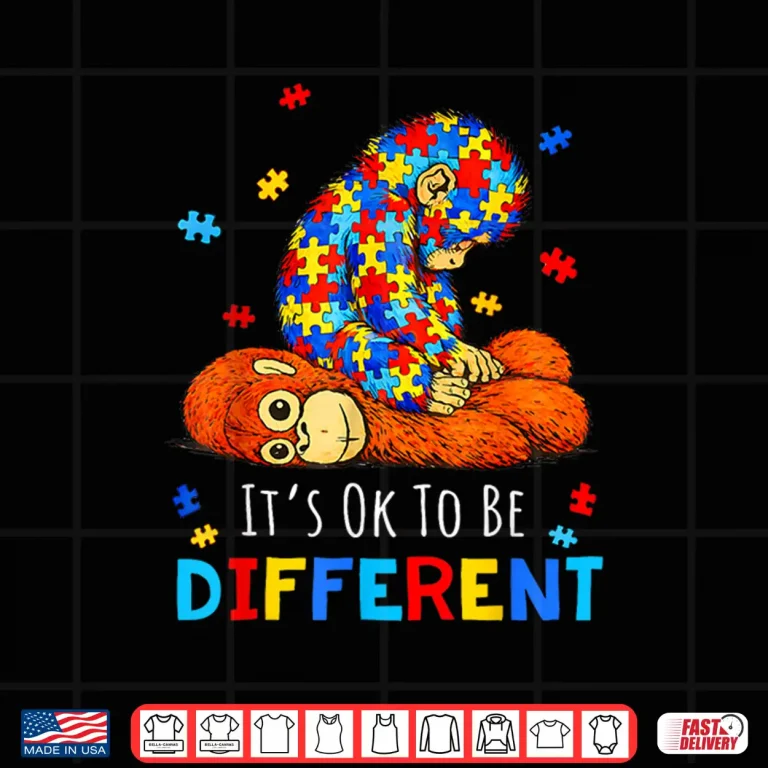 Design Ok To Be Different Autism Awareness Baby Monkey Punch Shirt
