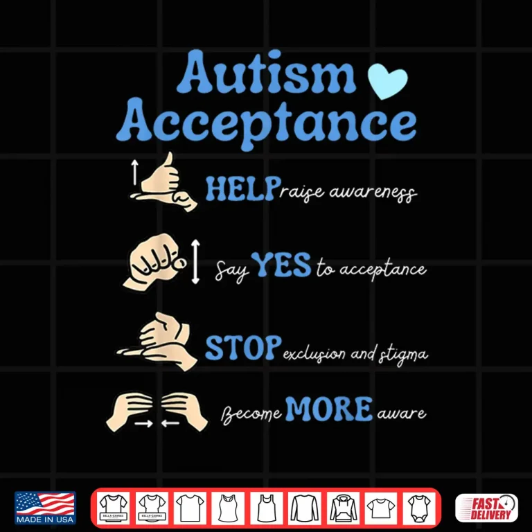 Design Acceptance Hand Autism Awareness Neurodiversity SPED Teacher Shirt