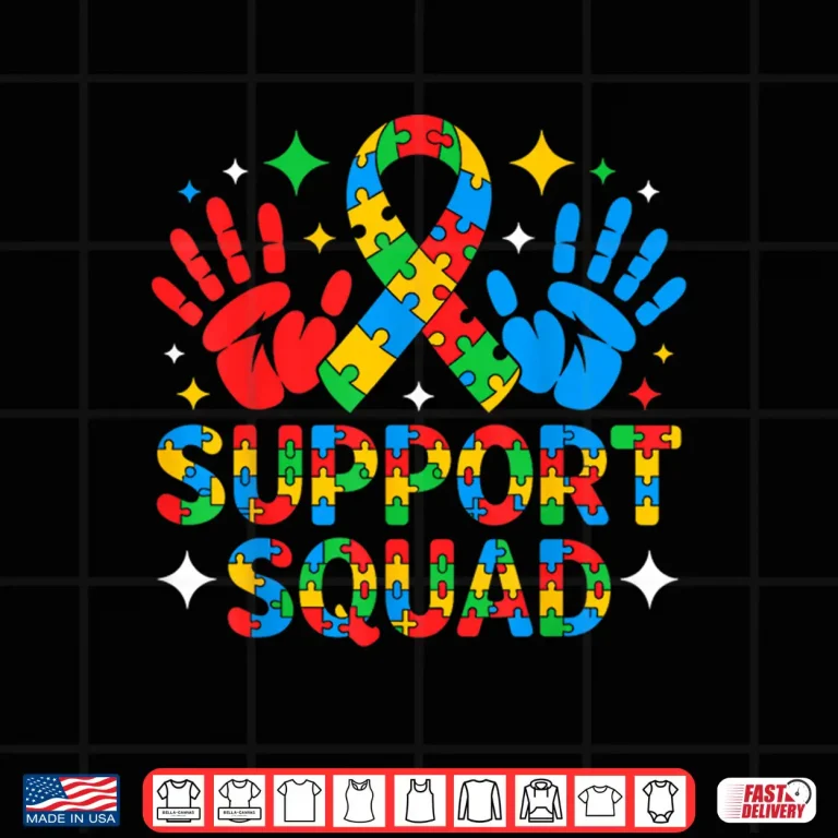 Design Professional Support Autism Support Squad Family Awareness Shirt