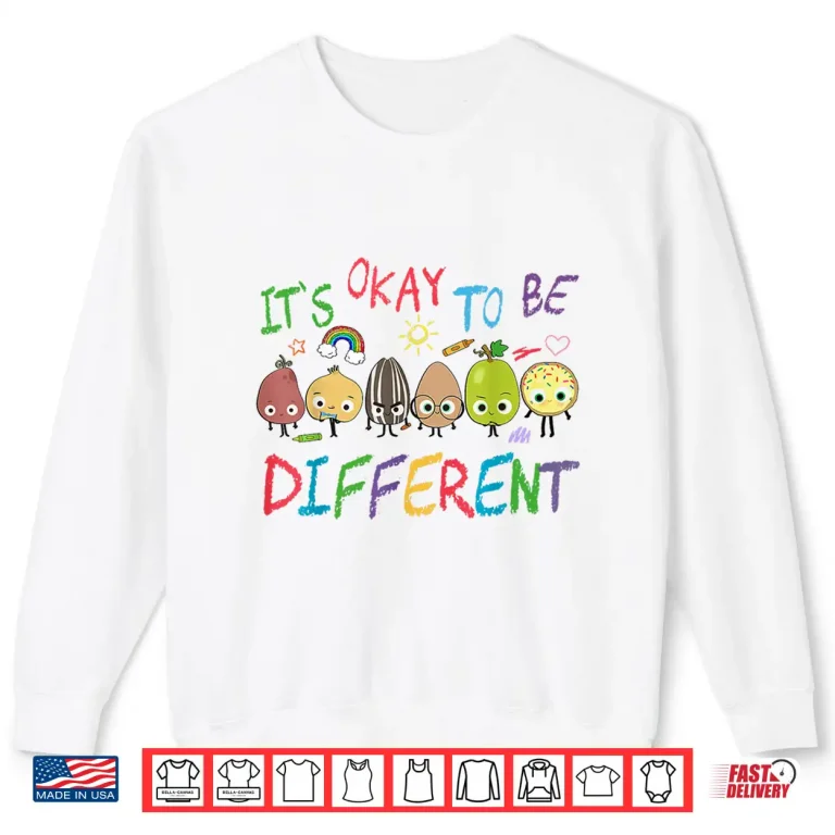 Sweatshirt Funny Apple Teacher Its Ok To Be Different Autism Awareness Shirt