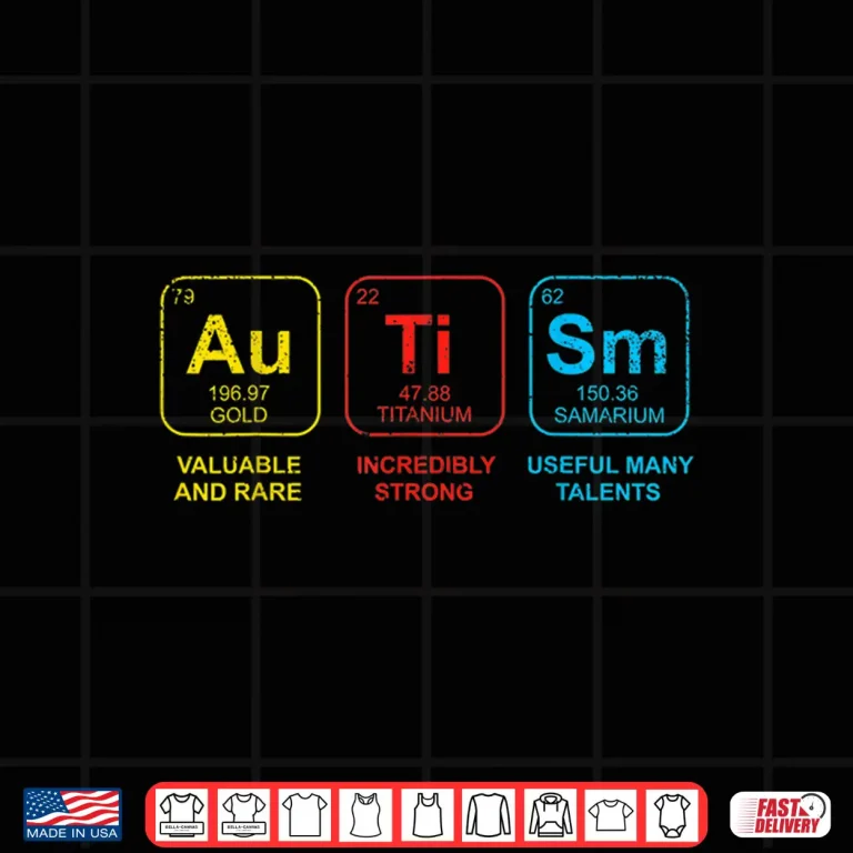 Design Elements Periodic Table Autism ASD Awareness Professional Shirt