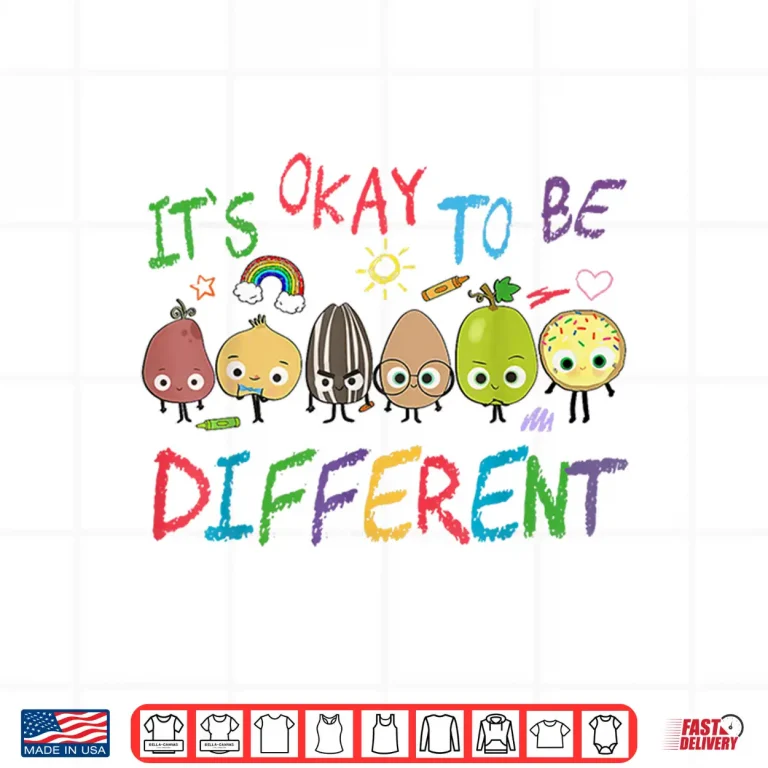 Design Funny Apple Teacher Its Ok To Be Different Autism Awareness Shirt
