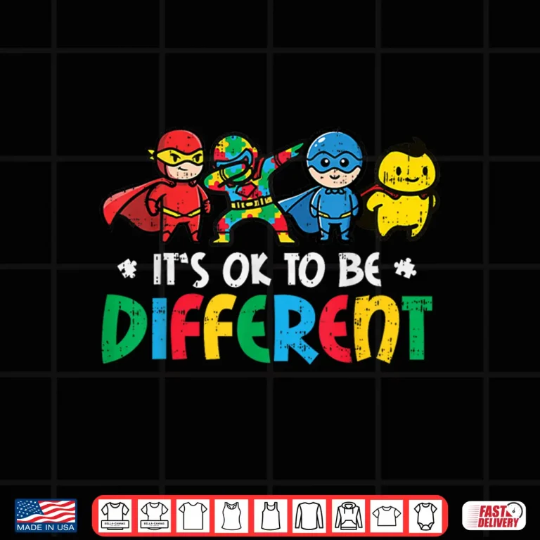 Design Superheroes Ok To Be Different ASD Awareness Professional Shirt