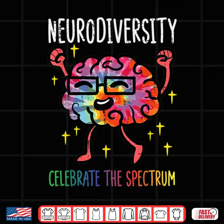 Design Neurodiversity Brain Autism Awareness ASD ADHD Graphic Shirt