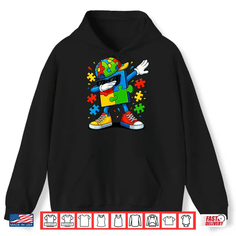 Hoodie Professional Minimalist Dabbing Puzzle Autism Awareness Humor Shirt