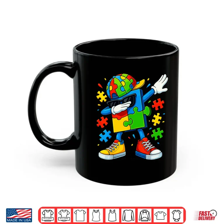 Mug Professional Minimalist Dabbing Puzzle Autism Awareness Humor Shirt