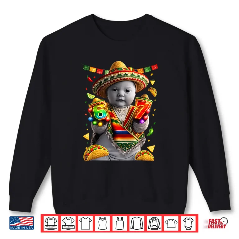 Sweatshirt Ai Baby Gloves Led 67 Six Seven Cinco Mayo Brainrot Meme Shirt