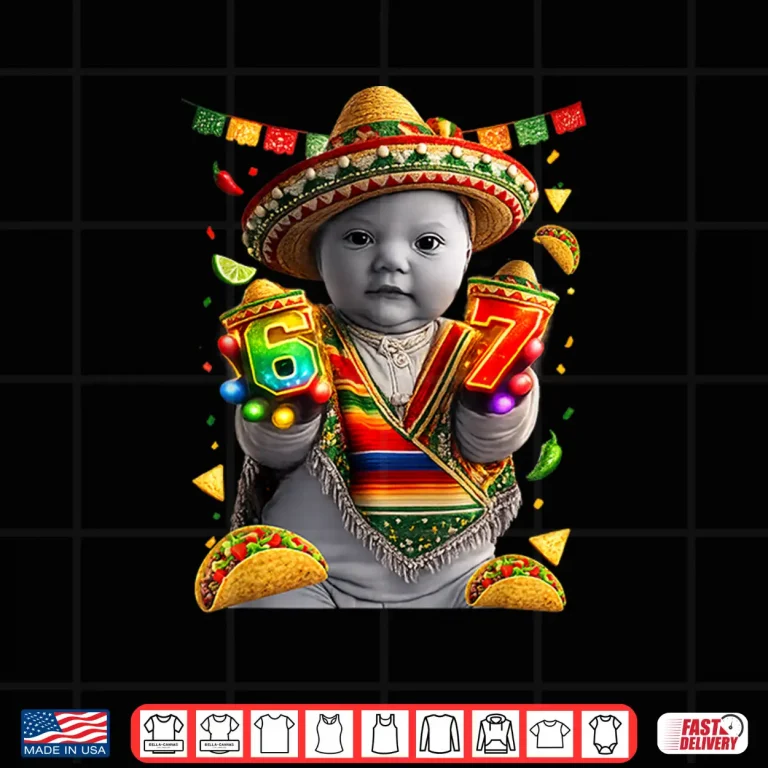 Design Ai Baby Gloves Led 67 Six Seven Cinco Mayo Brainrot Meme Shirt