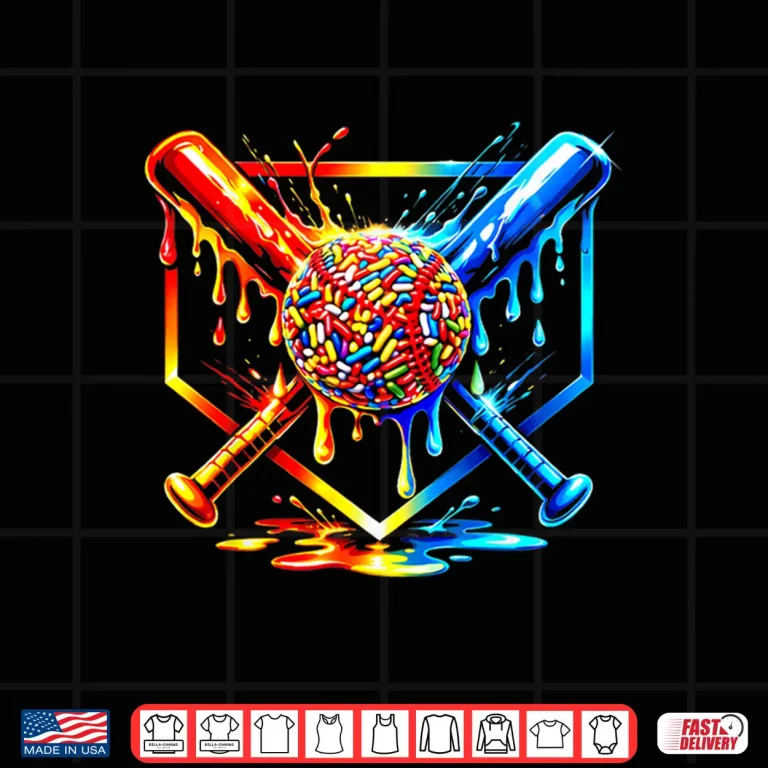 Design Baseball drip boy Baseball ice Cream Kids Lover Shirt