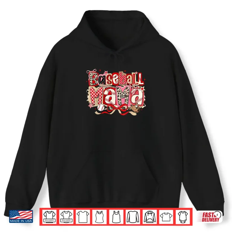 Hoodie Leopard Checkered Coquette Bow Baseball Mama Mothers Day Professional Shirt