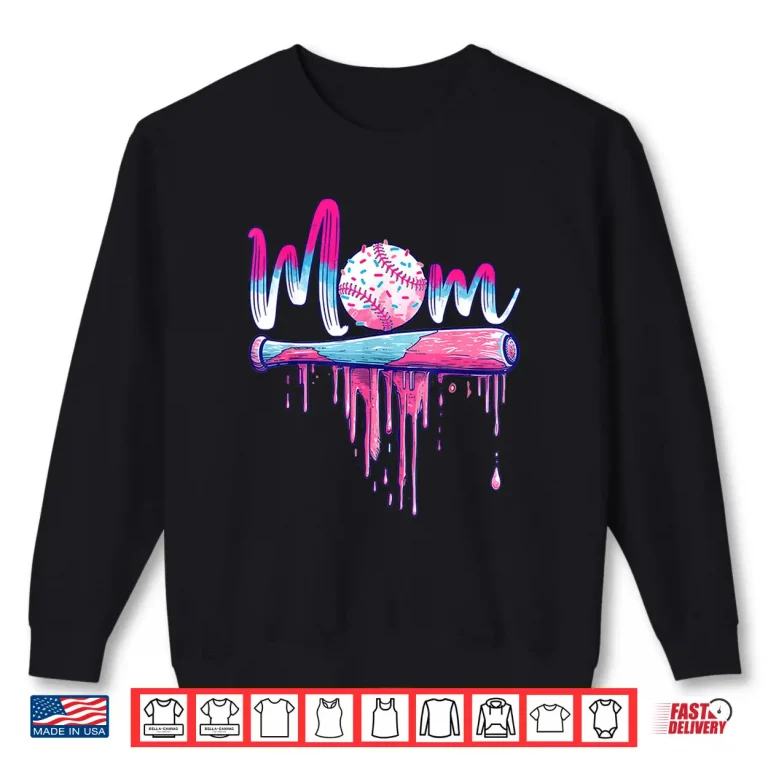 Sweatshirt Ice Cream Drip Baseball Mom Mothers Day Baseball Mama Shirt