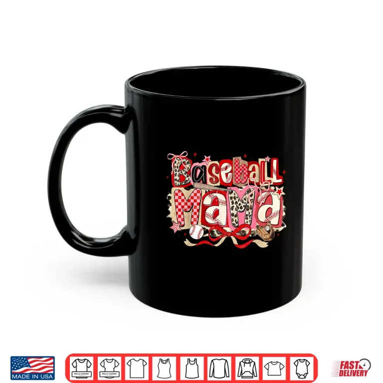 Mug Leopard Checkered Coquette Bow Baseball Mama Mothers Day Professional Shirt