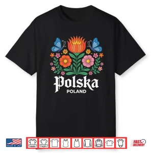Polish Folk Art Floral Poland Polish Dyngus Day Graphic Shirt