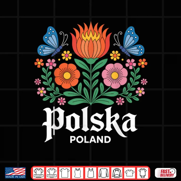 Design Polish Folk Art Floral Poland Polish Dyngus Day Graphic Shirt