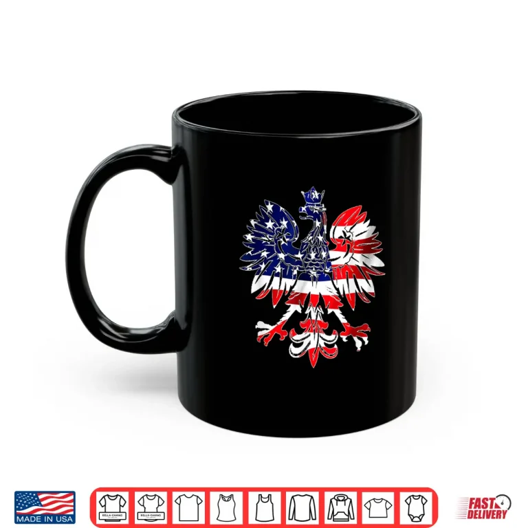 Mug Polish Eagle American Flag Poland USA Dyngus Day Shirt