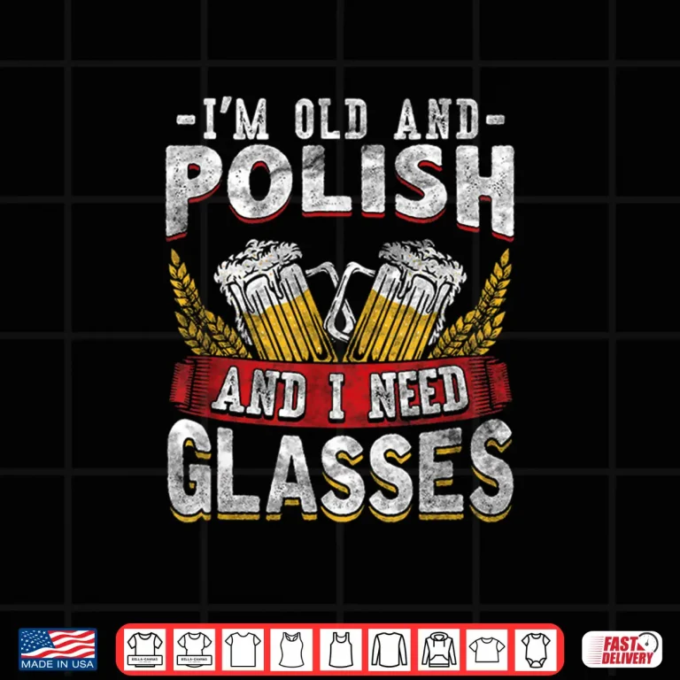 Design Old Polish Beer Glasses Funny Poland Polska Dyngus Day Shirt