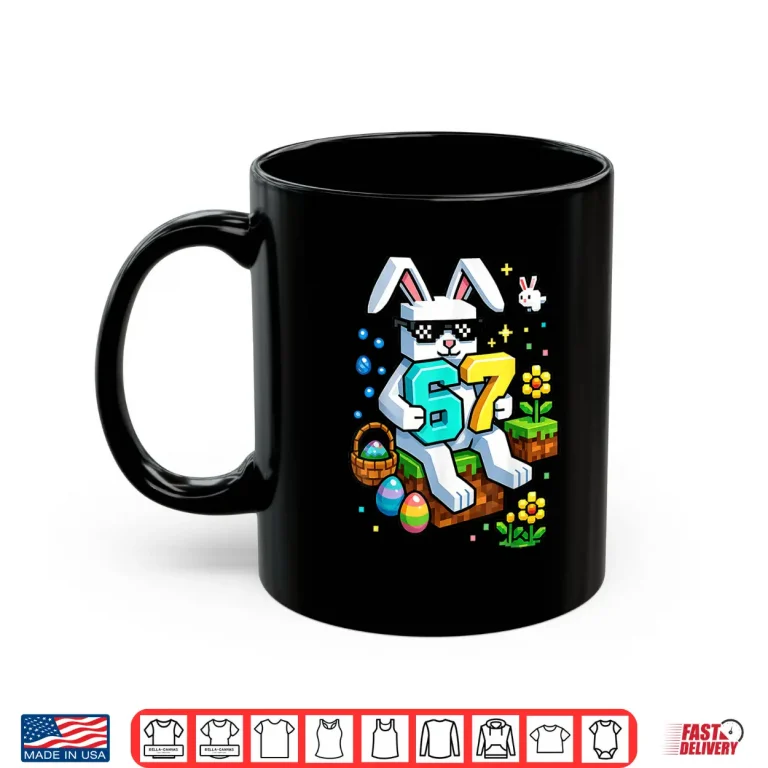 Mug Boys Happy Easter Day Bunny Egg 6 7 Meme Easter Kids Gamer Shirt