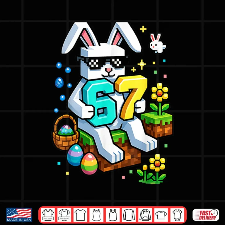 Design Boys Happy Easter Day Bunny Egg 6 7 Meme Easter Kids Gamer Shirt