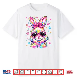 Cute Coquette Tie Dye Rabbit Easter Bunny Women Girl Kid Shirt