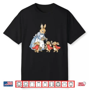 Easter Bunny Cottagecore Vintage Rabbit Women Girls Kids Shirt