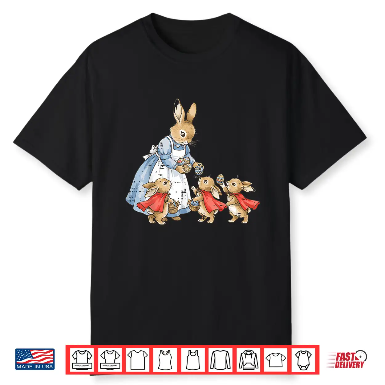 Easter Bunny Cottagecore Vintage Rabbit Women Girls Kids Shirt